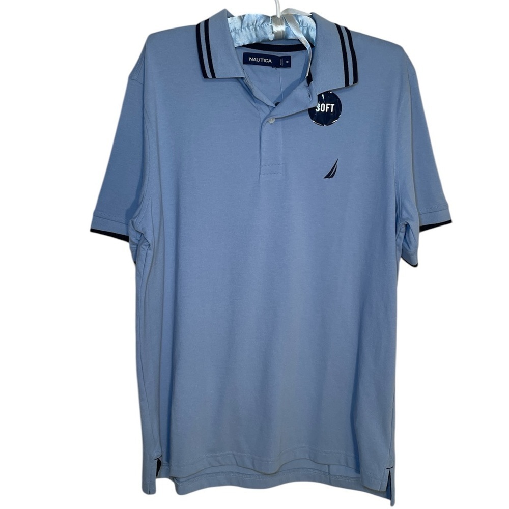 Nautica classic fit solid Blue Polo sz M